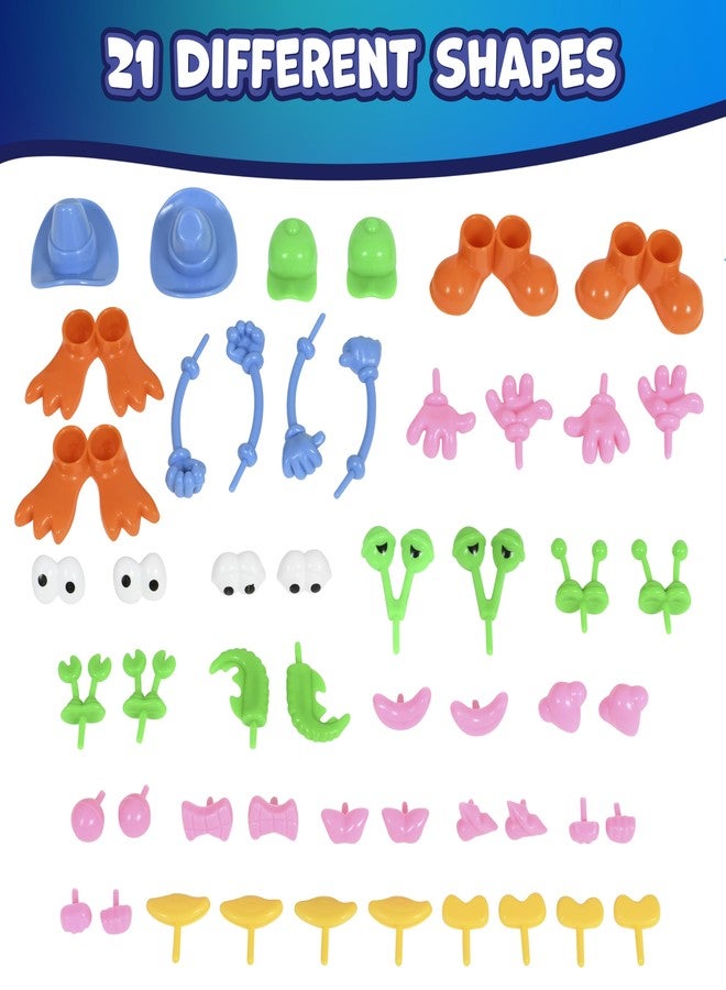 Ready 2 Learn Dough Character Accessories | Set of 52 | 21 Different Shapes | Playdough Accessories for Kids | Create Whacky Animals and Characters - Image 5